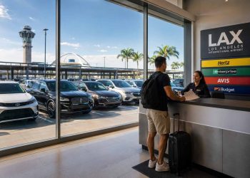Les erreurs que j'ai faites en louant une voiture aux États-Unis 3 Voyageur récupérant sa voiture de location à l'aéroport de Los Angeles aux États-Unis