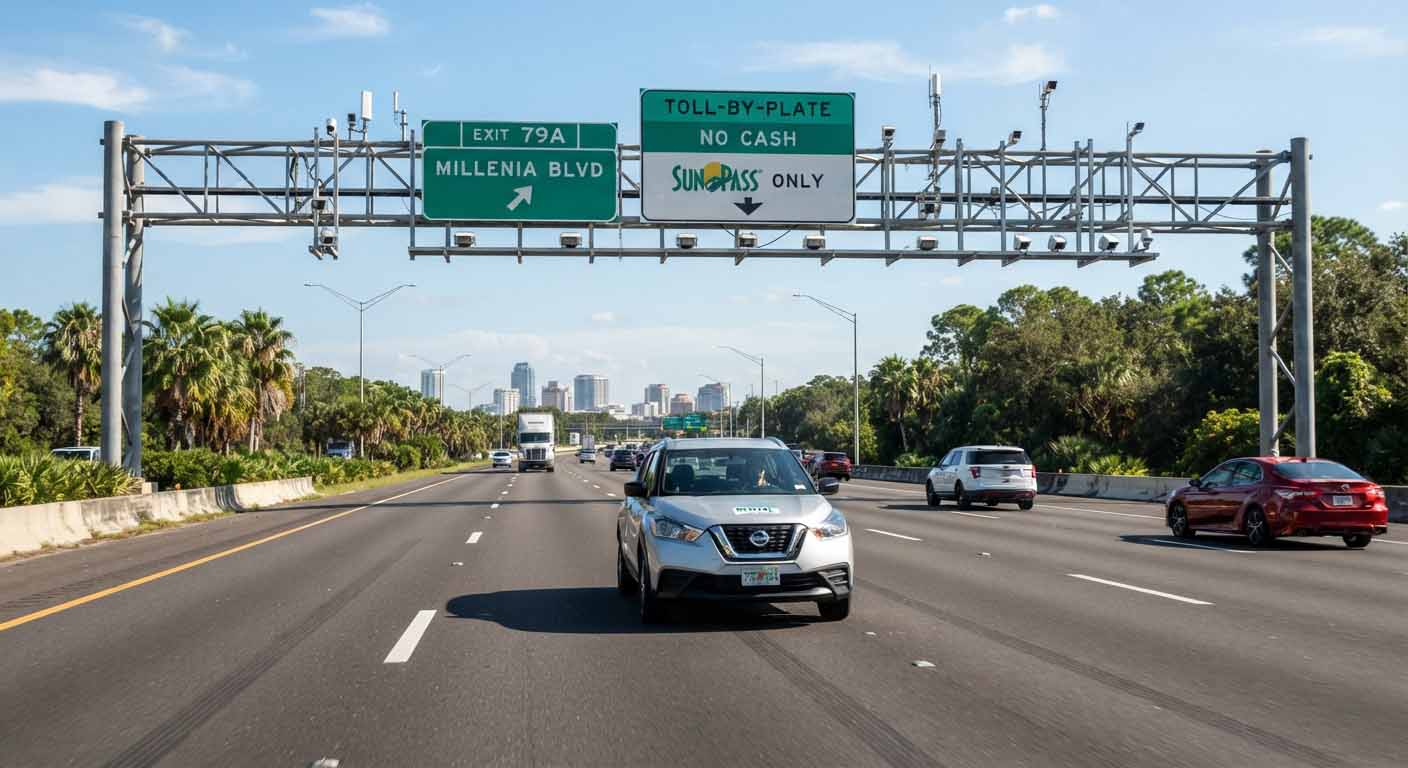 Les erreurs que j'ai faites en louant une voiture aux États-Unis 2 portique telepeage automatique autoroute americaine