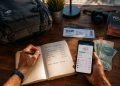 Défi voyage de 7 jours avec un budget de moins de 300 euros : sac à dos et carnet de dépenses.