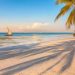 J'ai découvert Zanzibar hors des circuits touristiques : les endroits secrets qui m'ont le plus marqué (Guide 2026) 5 Plage déserte de Zanzibar à marée basse avec un dhow traditionnel au lever du soleil, illustration du voyage hors des sentiers battus.